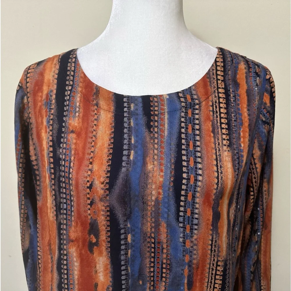 Coco + Carmen NEW Textured Stripes in Print Long Sleeve Popover Pullover S/M - Picture 8 of 16